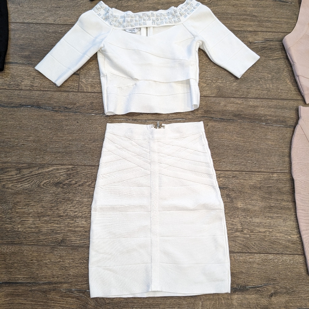 Bandage matching skirt and top